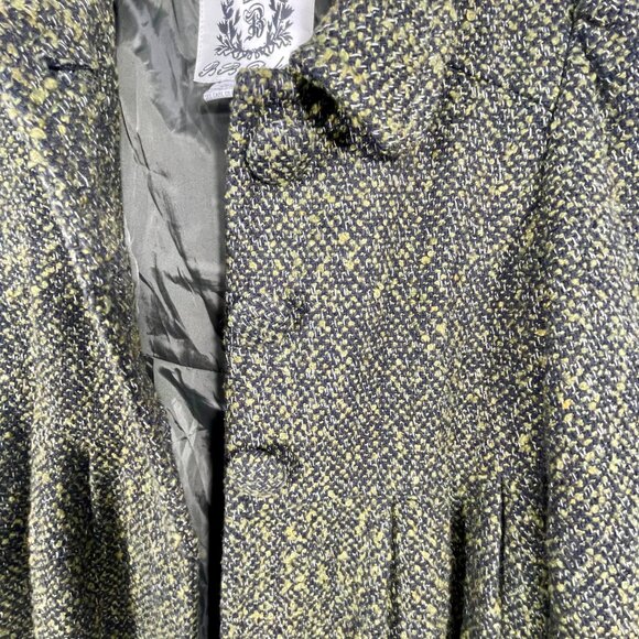 Vintage BB Dakota Cotton Blend Tweed Empire Waist Twee Coat Green Academia S - Picture 5 of 13